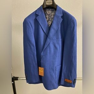 NWT Mens Blue Mantoni Blazer Suit Jacket Size 44S